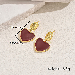 Pendientes colgantes de latón vintage con forma de corazón&nbsp;ZK1523