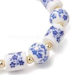 Handgefertigte Armbänder aus blau-weißen Porzellanperlen für Damen&nbsp;BJEW-JB12972