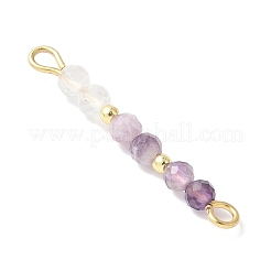 Facettierte runde natürliche Quarzkristall & Amethyst & Lepidolit Perlen Verbinder Charms&nbsp;PALLOY-JF03530-07