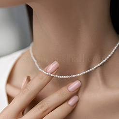 S925 Silber Süßwasserperlen Schmuckset Armband Halskette böhmisch elegant Alltagskleidung&nbsp;VY4924-3