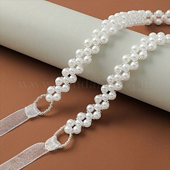 Brautgürtel aus ABS-Kunststoff mit Perlen für das Hochzeitskleid&nbsp;AJEW-WH20077-017