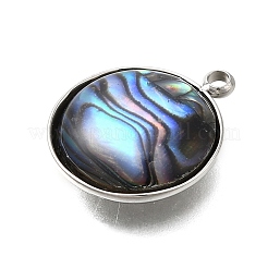Anhänger aus natürlichem Paua-Muschel-Pave aus Edelstahl 304&nbsp;STAS-Z125-01E-P
