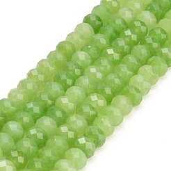 Rangs de perles de jade blanc naturel teintées et facettées&nbsp;GG-CBAE966-01A-V