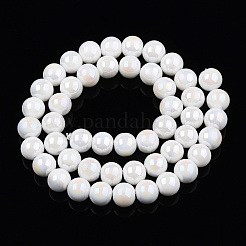 Chapelets de perles en verre opaque électrolytique&nbsp;GLAA-T032-P8mm-AB02