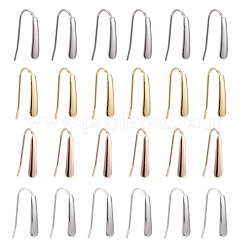 24 pieza de ganchos para pendientes de acero inoxidable 304 de 4 colores&nbsp;STAS-LS0001-05
