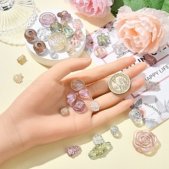 40pcs 5 couleurs perles acryliques transparentes&nbsp;MACR-YW0003-46A