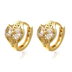 Orecchini a cerchio in ottone con micro pavé di zirconi cubici&nbsp;EJEW-C126-13G-01