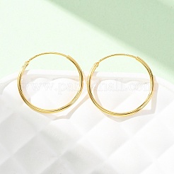 925 plata esterlina pendientes de aro huggie&nbsp;EJEW-C179-05B-G