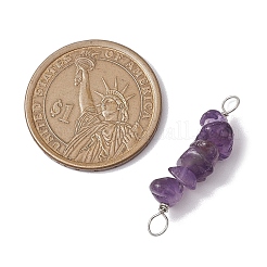 10 Stück 5 Stile Sternbild Naturgold Rutilquarz & Amethyst & goldener Glanz Obsidian & Erdbeerquarz & Lapislazuli Kupferdraht umwickelt Chip Perlen Verbinder Charms&nbsp;PALLOY-JF02905-03