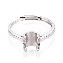 Rhodinierte 925 Sterling Silber Verlobungs-Solitärring-Fassungen&nbsp;STER-N016-70P