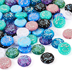 90 Stück 9 Stil undurchsichtige und transparente Acrylperlen&nbsp;MACR-TA0001-45