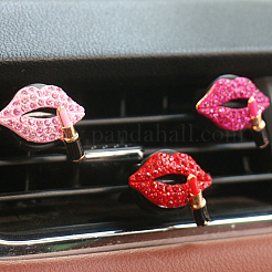 6 clip per bocchette di ventilazione in lega con strass a forma di labbro&nbsp;AJEW-FH0004-67