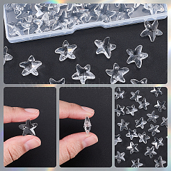 80 pièce de breloques connecteur en verre transparent à facettes&nbsp;GLAA-SP0001-88E-01