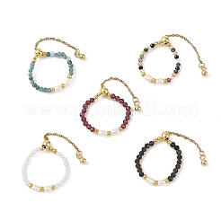 Anelli da dito regolabili da donna in apatite naturale&nbsp;RJEW-JR01056