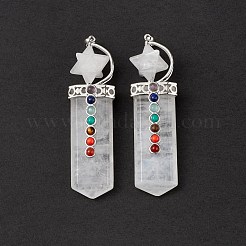 Grands pendentifs en cristal de quartz naturel sur le thème du chakra&nbsp;G-L524-12P-07