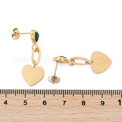 Orecchini a bottone in acciaio inossidabile 304 con zirconi cubici&nbsp;EJEW-M070-20G-02