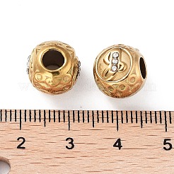 Cuentas europeas de rhinestone de acero inoxidable 304 con revestimiento iónico (IP)&nbsp;STAS-A092-10T-G
