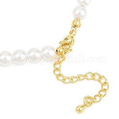 Herstellung von runden Perlenketten aus Messing und ABS-Kunststoff mit Imitationsperlen&nbsp;KK-Z158-07G-01