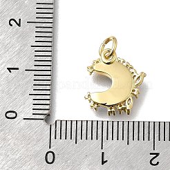 Micro pavé di zirconi chiari in ottone con ciondoli in vetro&nbsp;X1-KK-G525-06G-04