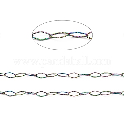 Catene a maglie con occhio di cavallo testurizzato in acciaio inossidabile 304 placcate ioni (ip)&nbsp;CHS-I020-01B-RC
