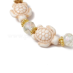3 pz 3 stili braccialetti elastici con perline sintetiche turchesi&nbsp;BJEW-JB11574