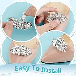 8 Stück 4 Stile Messing-Strass-Schuhdekorationen&nbsp;AJEW-GA0006-98