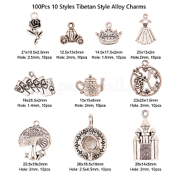 100pcs 10 Arten Märchen Thema tibetischer Stil Legierungsanhänger&nbsp;TIBEP-CJ0001-63