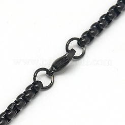 Collares de cadena de caja de acero inoxidable 201 para hombres de moda&nbsp;NJEW-L043B-46B