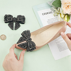 2 pz decorazioni per scarpe staccabili con fiocco di cristallo e strass&nbsp;FIND-GO0002-06B