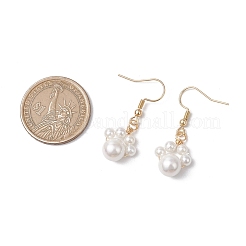 Orecchini pendenti con perle di conchiglia rotonde&nbsp;EJEW-JE06318-02