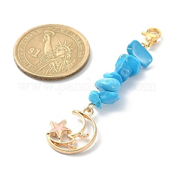 Decorazioni pendenti con perline turchesi sintetiche&nbsp;HJEW-JM01194