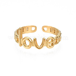Bague ouverte en acier inoxydable 304 avec placage ionique (IP) pour femme&nbsp;LS-RJEW-S405-262G