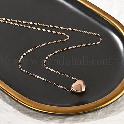 Colliers à chaîne en acier inoxydable 304 avec pendentif en forme de cœur pour femmes&nbsp;NJEW-Z055-03RG