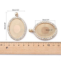 Cabochon grande pendente della lega strass ovale&nbsp;ALRI-T356-01KCG