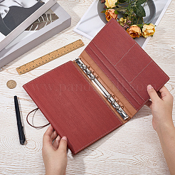 Funda para cuaderno recargable de piel sintética con correa elástica y cierre metálico.&nbsp;AJEW-WH20006-565B