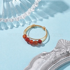 Natürliche runde Fingerringe aus natürlichem Achat&nbsp;RJEW-TA00118-03