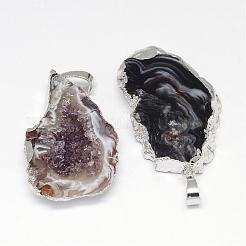 Importé agate géode naturel gros pendentifs&nbsp;G-G895-08S