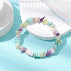 Braccialetti elastici con pietre preziose naturali per le donne&nbsp;BJEW-JB11019-01