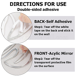 Adesivi murali specchio acrilico foglia&nbsp;OACR-WH0032-06A