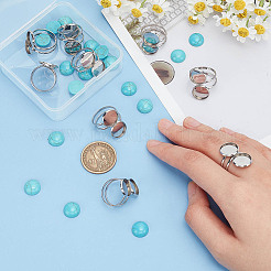 Kit de fabrication de bague manchette demi-ronde à faire soi-même&nbsp;DIY-AR0003-35