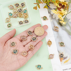 28 Stück 7 Farben Glasverbinder Charms&nbsp;GLAA-AR0001-28