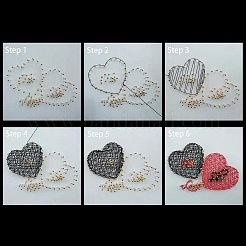 Ensembles de kit d'art de chaîne de bricolage de modèle de coeur&nbsp;DIY-F070-17