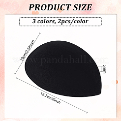6 Stück 3 Farben Eva-Stoff tropfenförmiger Fascinator-Hutsockel für Modewaren&nbsp;AJEW-FG0002-81
