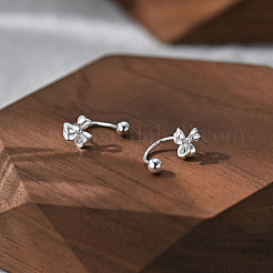Boucles d'oreilles à tige en argent fin s999&nbsp;EJEW-A127-03S