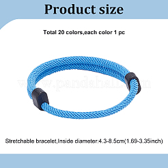 20 Stück 20 Farben geflochtenes Seil Polyester Kordel Armband Set&nbsp;BJEW-AN0001-49