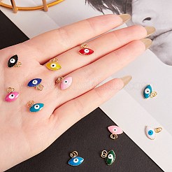 20 Stück 10 Farben Messing Emaille Charms&nbsp;KK-SZ0004-06