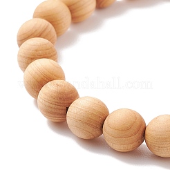 Bracelet extensible rond en perles de bois naturel&nbsp;BJEW-JB08259