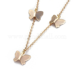 Colliers pendentif papillon en laiton&nbsp;NJEW-JN02678-01