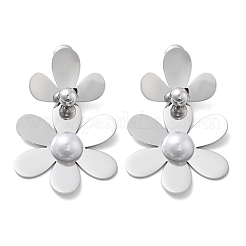 Pendientes de flor de acero inoxidable 304 para mujer&nbsp;STAS-Z112-22P