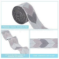 Ruban de feuille jacquard en polyester pour accessoires de vêtement&nbsp;OCOR-WH0097-23E